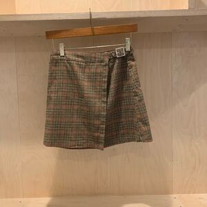 John Galt Plaid Tan Skirt